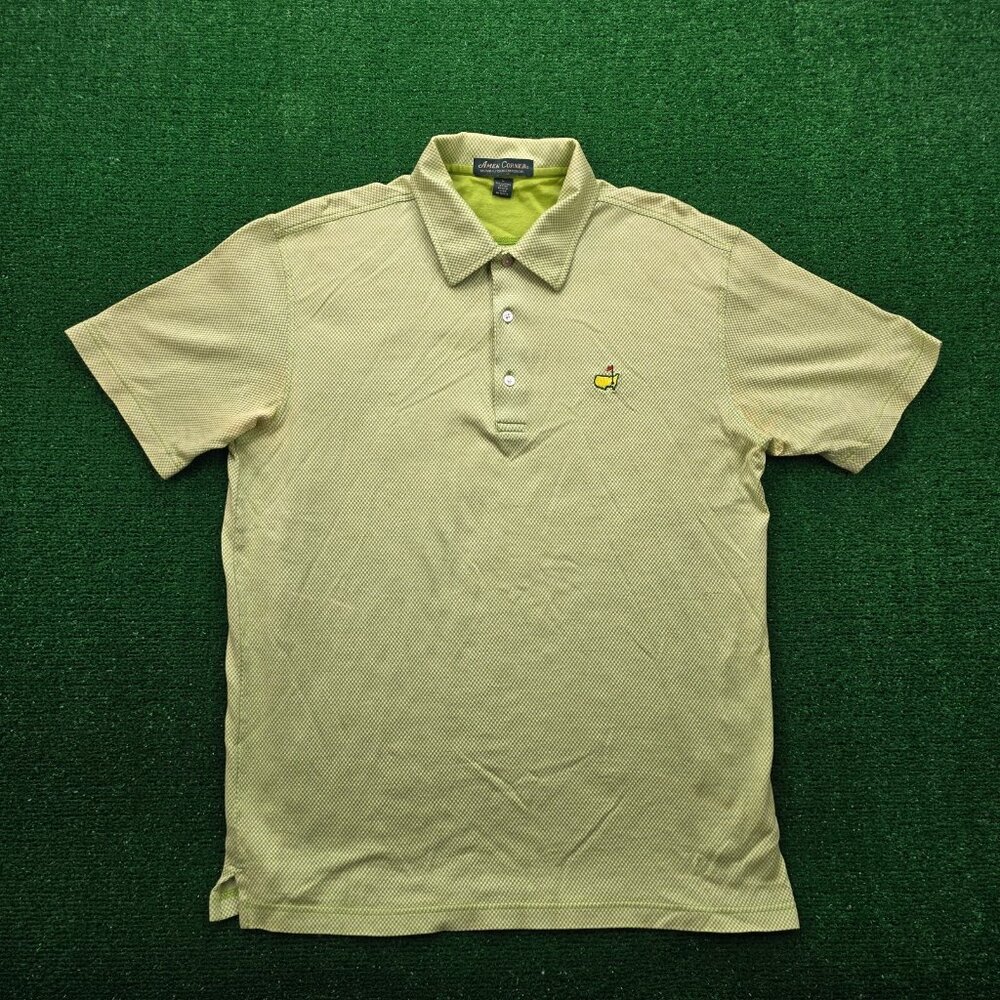 Amen Corner Masters Polo Shirt‎ Mens Large Green Short Sleeve Pima Cotton